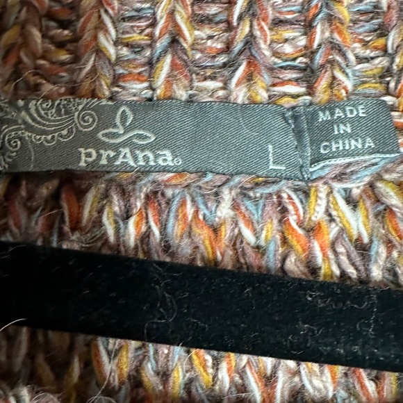 prAna Callisto Sweater Women L Multicolor Knit Turtleneck Relaxed Wool Blend - Picture 6 of 9